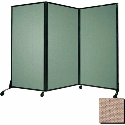 Versare Portable Acoustical Partition Panel, AWRD 80"x8'4" Fabric, With Casters, Rye - Image 2
