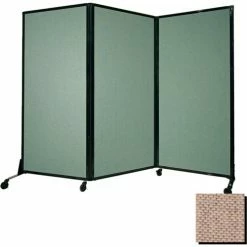 Versare Portable Acoustical Partition Panel, AWRD 80"x8'4" Fabric, With Casters, Rye