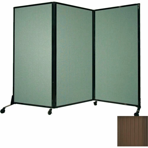 Versare Portable Acoustical Partition Panel, AWRD 80"x8'4" With Casters, Brown
