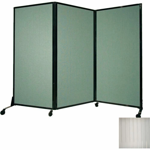 Versare Portable Acoustical Partition Panel, AWRD 80"x8'4" With Casters, Clear
