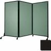 Versare Portable Acoustical Partition Panel, AWRD 88"x8'4" Fabric, With Casters, Black