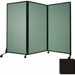 Versare Portable Acoustical Partition Panel, AWRD 88"x8'4" Fabric, With Casters, Black
