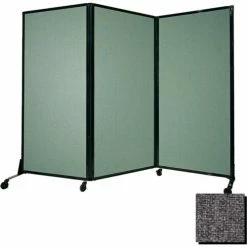 Versare Portable Acoustical Partition Panel, AWRD 88"x8'4" Fabric, With Casters, Charcoal Gray