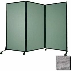 Versare Portable Acoustical Partition Panel, AWRD 88"x8'4" Fabric, With Casters, Cloud Gray
