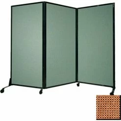 Versare Portable Acoustical Partition Panel, AWRD 88"x8'4" Fabric, With Casters, Latte