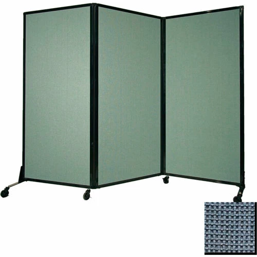 Versare Portable Acoustical Partition Panel, AWRD 88"x8'4" Fabric, With Casters, Ocean - Image 2