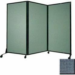 Versare Portable Acoustical Partition Panel, AWRD 88"x8'4" Fabric, With Casters, Ocean