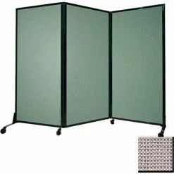 Versare Portable Acoustical Partition Panel, AWRD 88"x8'4" Fabric, With Casters, Slate