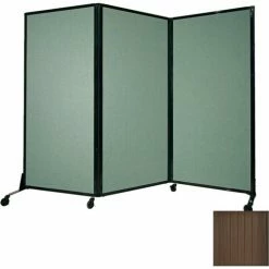 Versare Portable Acoustical Partition Panel, AWRD 88"x8'4" With Casters, Brown