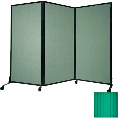 Versare Portable Acoustical Partition Panel, AWRD 88"x8'4" With Casters, Green