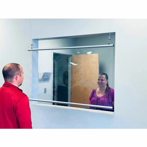 Clearway Clear-Guard™ Hanging Separation Screen CGHSSSB Stop-Bac Anti-Bacterial 48"x28" Clear