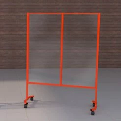 Econoco Corporation Social Distancing Mobile Shield, Semi-Gloss Osha Orange