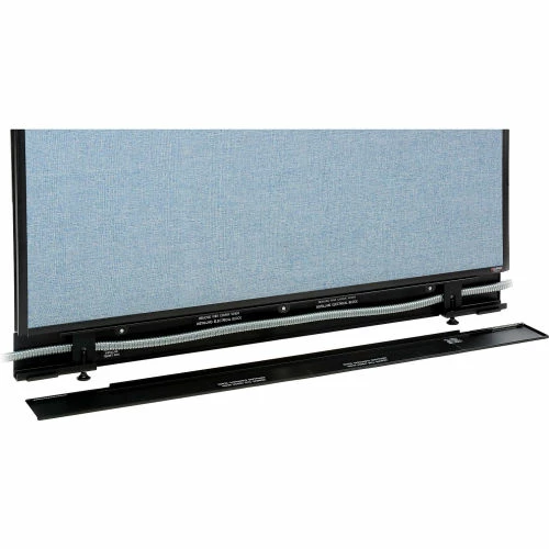 Interion By Global Industrial Interion® Office Partition Panel with Partial Window & Pass-Thru Cable, 36-1/4"W x 76"H, Blue - Image 4