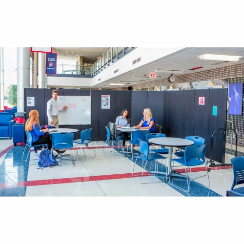 Screenflex Portable Room Divider 5 Panel, 6'H x 9'5"W, Vinyl Color: Oatmeal - Image 8